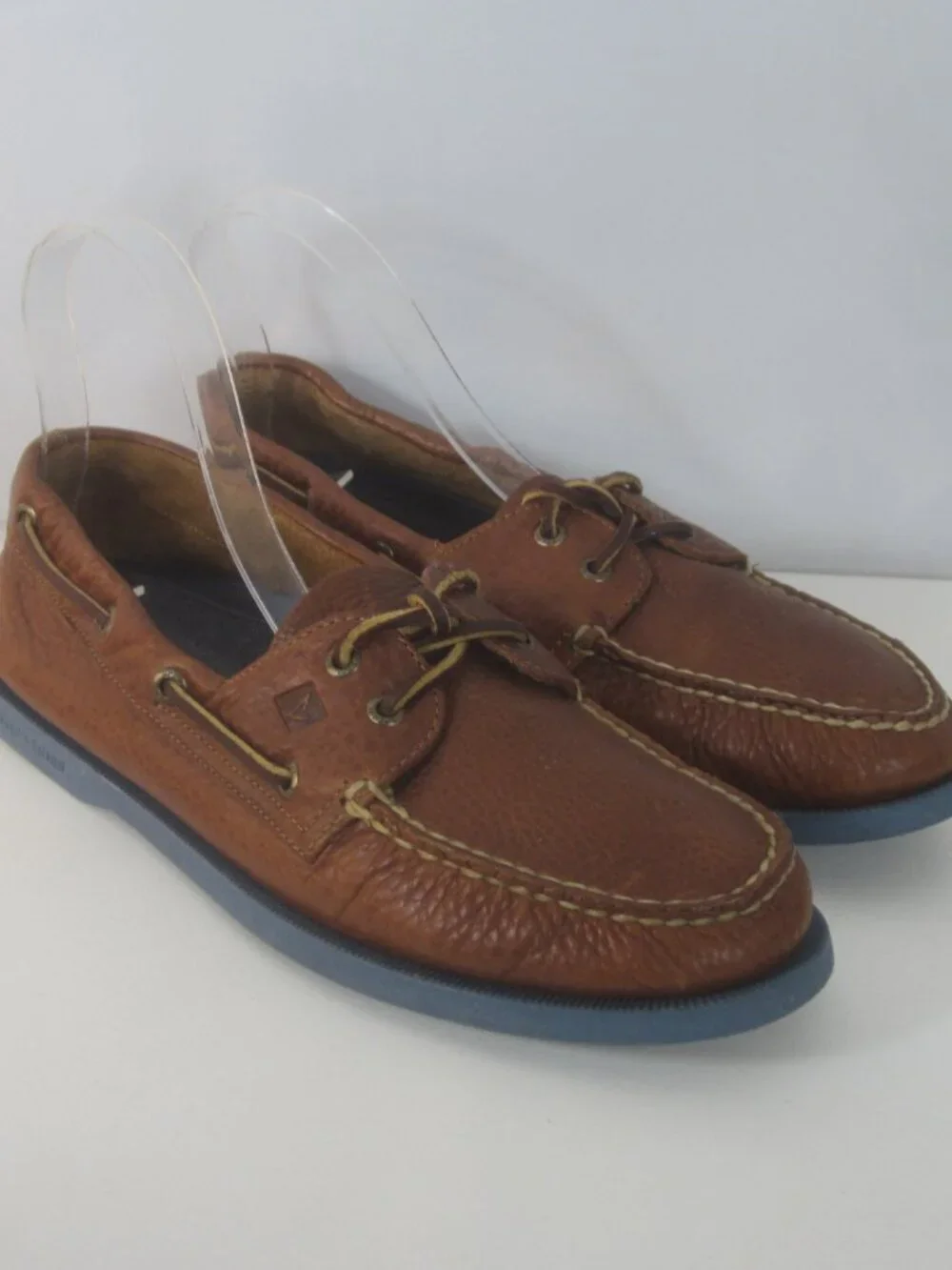 Sperry Top Sider Men 11 M Brown Boat Shoes Tan Leather 2 Eye Deck Loafers